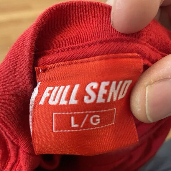 Full Send Nelk Boys “Steve will do it” Popeyes T-shirt Adult Size Large Red - Picture 6 of 6